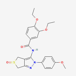 molecular formula C23H25N3O5S B2792963 3,4-diethoxy-N-(2-(4-methoxyphenyl)-5-oxido-4,6-dihydro-2H-thieno[3,4-c]pyrazol-3-yl)benzamide CAS No. 1007550-65-3