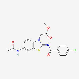 (Z)-methyl 2-(6-acetamido-2-((4-chlorobenzoyl)imino)benzo[d]thiazol-3(2H)-yl)acetate