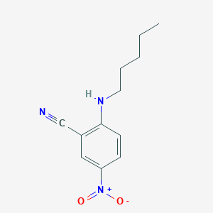 molecular formula C12H15N3O2 B2792966 5-Nitro-2-(pentylamino)benzonitrile CAS No. 145980-95-6