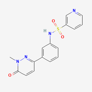 molecular formula C16H14N4O3S B2792968 N-(3-(1-methyl-6-oxo-1,6-dihydropyridazin-3-yl)phenyl)pyridine-3-sulfonamide CAS No. 941888-38-6