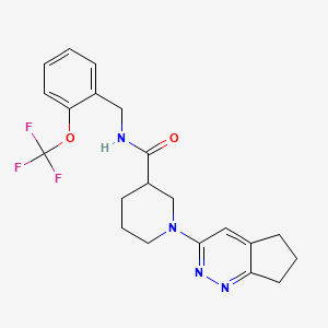 1-{5H,6H,7H-cyclopenta[c]pyridazin-3-yl}-N-{[2-(trifluoromethoxy)phenyl]methyl}piperidine-3-carboxamide