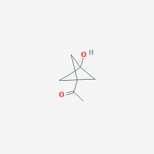 molecular formula C7H10O2 B2792972 1-{3-Hydroxybicyclo[1.1.1]pentan-1-yl}ethan-1-one CAS No. 2055839-77-3