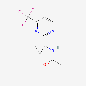 molecular formula C11H10F3N3O B2792975 N-[1-[4-(Trifluoromethyl)pyrimidin-2-yl]cyclopropyl]prop-2-enamide CAS No. 2411200-36-5