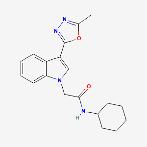 N-cyclohexyl-2-(3-(5-methyl-1,3,4-oxadiazol-2-yl)-1H-indol-1-yl)acetamide
