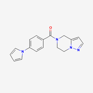 molecular formula C17H16N4O B2792987 (4-(1H-pyrrol-1-yl)phenyl)(6,7-dihydropyrazolo[1,5-a]pyrazin-5(4H)-yl)methanone CAS No. 2034236-69-4