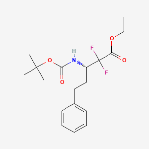 molecular formula C18H25F2NO4 B2792991 (S)-Ethyl 3-(boc-amino)-2,2-difluoro-5-phenylpentanoate CAS No. 1347655-31-5