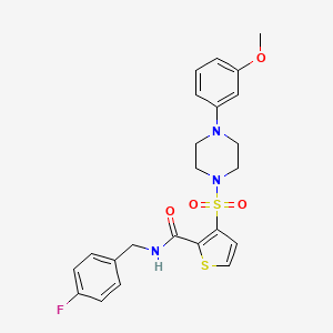 molecular formula C23H24FN3O4S2 B2792994 N-(4-fluorobenzyl)-3-{[4-(3-methoxyphenyl)piperazin-1-yl]sulfonyl}thiophene-2-carboxamide CAS No. 1251625-76-9