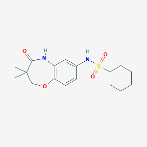 N-(3,3-dimethyl-4-oxo-2,3,4,5-tetrahydrobenzo[b][1,4]oxazepin-7-yl)cyclohexanesulfonamide