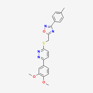5-(((6-(3,4-Dimethoxyphenyl)pyridazin-3-yl)thio)methyl)-3-(p-tolyl)-1,2,4-oxadiazole