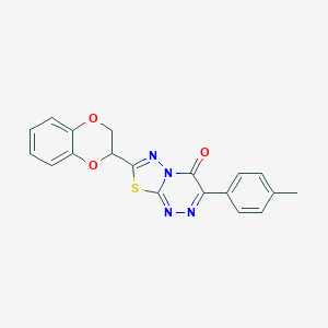 molecular formula C19H14N4O3S B279300 7-(2,3-dihydro-1,4-benzodioxin-2-yl)-3-(4-methylphenyl)-4H-[1,3,4]thiadiazolo[2,3-c][1,2,4]triazin-4-one 
