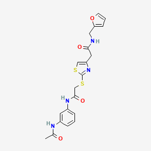 N-(3-acetamidophenyl)-2-((4-(2-((furan-2-ylmethyl)amino)-2-oxoethyl)thiazol-2-yl)thio)acetamide