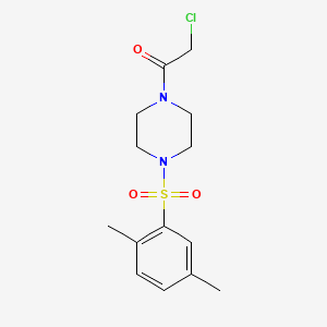 molecular formula C14H19ClN2O3S B2793006 2-Chloro-1-[4-(2,5-dimethylbenzenesulfonyl)piperazin-1-yl]ethan-1-one CAS No. 875164-40-2