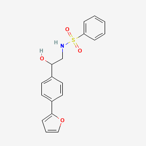 molecular formula C18H17NO4S B2793009 2-[4-(furan-2-yl)phenyl]-2-hydroxy-S-phenylethane-1-sulfonamido CAS No. 2097916-65-7