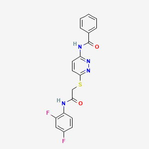 molecular formula C19H14F2N4O2S B2793010 N-(6-((2-((2,4-difluorophenyl)amino)-2-oxoethyl)thio)pyridazin-3-yl)benzamide CAS No. 1021090-39-0