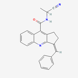 molecular formula C23H19N3O B2793011 (3Z)-3-Benzylidene-N-(1-cyanoethyl)-1,2-dihydrocyclopenta[b]quinoline-9-carboxamide CAS No. 1808543-29-4