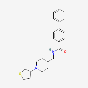 molecular formula C23H28N2OS B2793013 N-((1-(tetrahydrothiophen-3-yl)piperidin-4-yl)methyl)-[1,1'-biphenyl]-4-carboxamide CAS No. 2034476-70-3