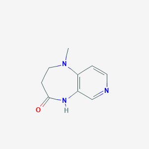molecular formula C9H11N3O B2793015 1-Methyl-2,3-dihydro-1H-pyrido[3,4-b][1,4]diazepin-4(5H)-one CAS No. 1437432-91-1