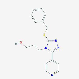 molecular formula C17H18N4OS B279303 3-[3-(benzylsulfanyl)-5-(4-pyridinyl)-4H-1,2,4-triazol-4-yl]-1-propanol 