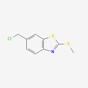 molecular formula C9H8ClNS2 B2793039 6-(Chloromethyl)-2-(methylthio)benzothiazole CAS No. 1430932-52-7