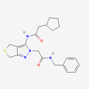 N-benzyl-2-(3-(2-cyclopentylacetamido)-4,6-dihydro-2H-thieno[3,4-c]pyrazol-2-yl)acetamide