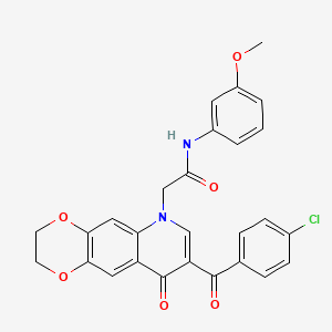 2-[8-(4-chlorobenzoyl)-9-oxo-2,3-dihydro-[1,4]dioxino[2,3-g]quinolin-6-yl]-N-(3-methoxyphenyl)acetamide