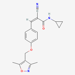 (Z)-2-Cyano-N-cyclopropyl-3-[4-[(3,5-dimethyl-1,2-oxazol-4-yl)methoxy]phenyl]prop-2-enamide