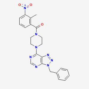 molecular formula C23H22N8O3 B2793060 (4-(3-benzyl-3H-[1,2,3]triazolo[4,5-d]pyrimidin-7-yl)piperazin-1-yl)(2-methyl-3-nitrophenyl)methanone CAS No. 941978-85-4