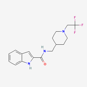 molecular formula C17H20F3N3O B2793062 N-[[1-(2,2,2-Trifluoroethyl)piperidin-4-yl]methyl]-1H-indole-2-carboxamide CAS No. 2309730-12-7