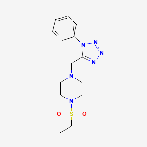 molecular formula C14H20N6O2S B2793065 1-(乙基磺酰)-4-((1-苯基-1H-四唑-5-基)甲基)哌嗪 CAS No. 1040679-54-6