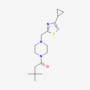 1-(4-((4-Cyclopropylthiazol-2-yl)methyl)piperazin-1-yl)-3,3-dimethylbutan-1-one