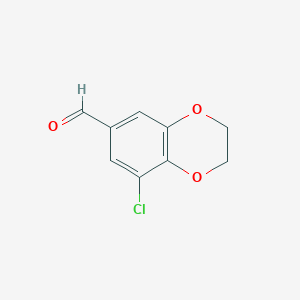 molecular formula C9H7ClO3 B2793071 8-Chloro-2,3-dihydro-1,4-benzodioxine-6-carbaldehyde CAS No. 851398-61-3