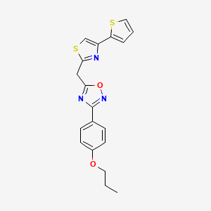 3-(4-Propoxyphenyl)-5-{[4-(thiophen-2-yl)-1,3-thiazol-2-yl]methyl}-1,2,4-oxadiazole