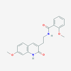 molecular formula C20H20N2O4 B2793078 2-methoxy-N-[2-(7-methoxy-2-oxo-1H-quinolin-3-yl)ethyl]benzamide CAS No. 851405-78-2