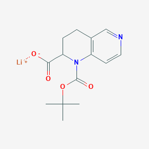 molecular formula C14H17LiN2O4 B2793083 Lithium;1-[(2-methylpropan-2-yl)oxycarbonyl]-3,4-dihydro-2H-1,6-naphthyridine-2-carboxylate CAS No. 2470440-58-3