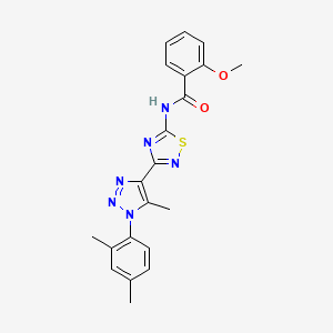 N-{3-[1-(2,4-dimethylphenyl)-5-methyl-1H-1,2,3-triazol-4-yl]-1,2,4-thiadiazol-5-yl}-2-methoxybenzamide