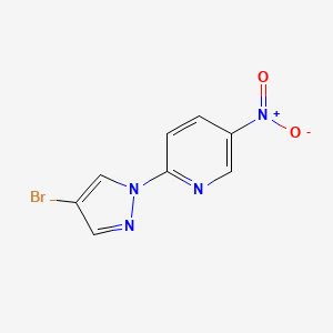 molecular formula C8H5BrN4O2 B2793093 2-(4-bromo-1H-pyrazol-1-yl)-5-nitropyridine CAS No. 77556-30-0