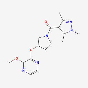 (3-((3-methoxypyrazin-2-yl)oxy)pyrrolidin-1-yl)(1,3,5-trimethyl-1H-pyrazol-4-yl)methanone