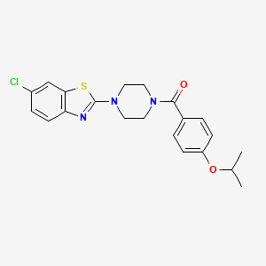 molecular formula C21H22ClN3O2S B2793117 (4-(6-Chlorobenzo[d]thiazol-2-yl)piperazin-1-yl)(4-isopropoxyphenyl)methanone CAS No. 897471-13-5