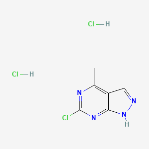molecular formula C6H7Cl3N4 B2793120 6-chloro-4-methyl-1H-pyrazolo[3,4-d]pyrimidine dihydrochloride CAS No. 1864057-38-4