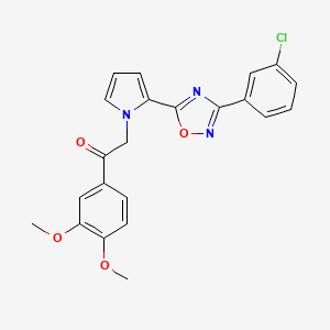 molecular formula C22H18ClN3O4 B2793129 2-(2-(3-(3-chlorophenyl)-1,2,4-oxadiazol-5-yl)-1H-pyrrol-1-yl)-1-(3,4-dimethoxyphenyl)ethan-1-one CAS No. 2309626-26-2