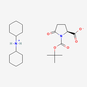 molecular formula C22H38N2O5 B2793136 Dicyclohexylammonium (S)-1-(tert-butoxycarbonyl)-5-oxopyrrolidine-2-carboxylate CAS No. 4677-75-2
