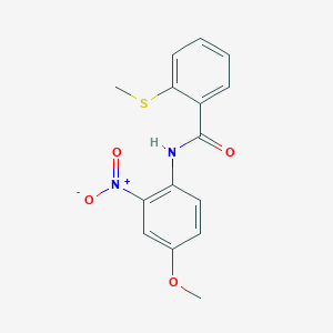 molecular formula C15H14N2O4S B2793141 N-(4-methoxy-2-nitrophenyl)-2-(methylthio)benzamide CAS No. 896350-96-2