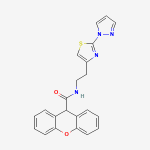 molecular formula C22H18N4O2S B2793145 N-(2-(2-(1H-pyrazol-1-yl)thiazol-4-yl)ethyl)-9H-xanthene-9-carboxamide CAS No. 1448135-27-0