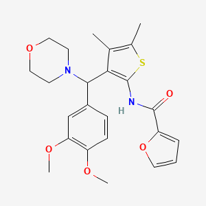 molecular formula C24H28N2O5S B2793157 N-(3-((3,4-dimethoxyphenyl)(morpholino)methyl)-4,5-dimethylthiophen-2-yl)furan-2-carboxamide CAS No. 618407-04-8