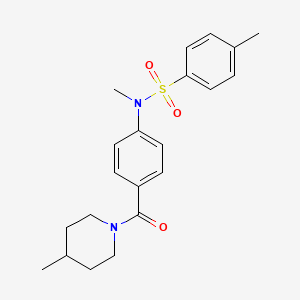 molecular formula C21H26N2O3S B2793161 N,4-dimethyl-N-[4-(4-methylpiperidine-1-carbonyl)phenyl]benzene-1-sulfonamide CAS No. 723740-14-5