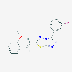 3-(3-fluorophenyl)-6-[(E)-2-(2-methoxyphenyl)ethenyl][1,2,4]triazolo[3,4-b][1,3,4]thiadiazole