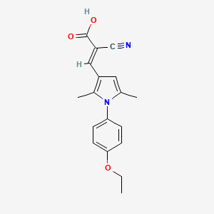 molecular formula C18H18N2O3 B2793173 2-cyano-3-[1-(4-ethoxyphenyl)-2,5-dimethyl-1H-pyrrol-3-yl]prop-2-enoic acid CAS No. 736949-16-9