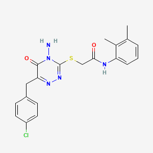 molecular formula C20H20ClN5O2S B2793178 2-((4-amino-6-(4-chlorobenzyl)-5-oxo-4,5-dihydro-1,2,4-triazin-3-yl)thio)-N-(2,3-dimethylphenyl)acetamide CAS No. 886961-74-6