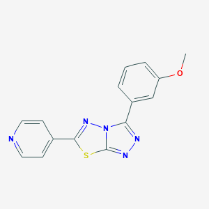 molecular formula C15H11N5OS B279318 Methyl 3-[6-(4-pyridinyl)[1,2,4]triazolo[3,4-b][1,3,4]thiadiazol-3-yl]phenyl ether 