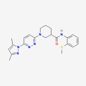 molecular formula C22H26N6OS B2793180 1-(6-(3,5-dimethyl-1H-pyrazol-1-yl)pyridazin-3-yl)-N-(2-(methylthio)phenyl)piperidine-3-carboxamide CAS No. 1334375-37-9